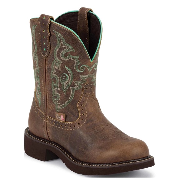 Justin Boots Shoes - JUSTIN 8” GEMMA BROWN SHORT GYPSY COWBOY WESTERN LEATHER BOOTS L9606 9.5